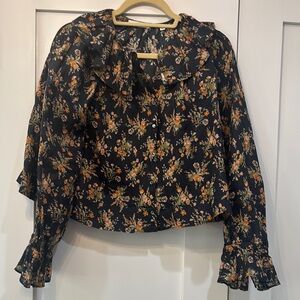DÔEN Floral Black Blouse